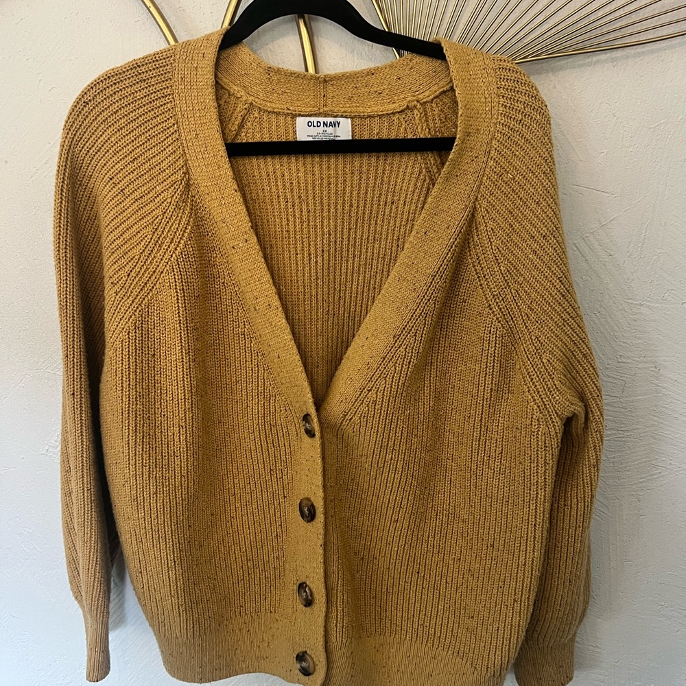 Old Navy Women's Yellow Cardigan Sweater